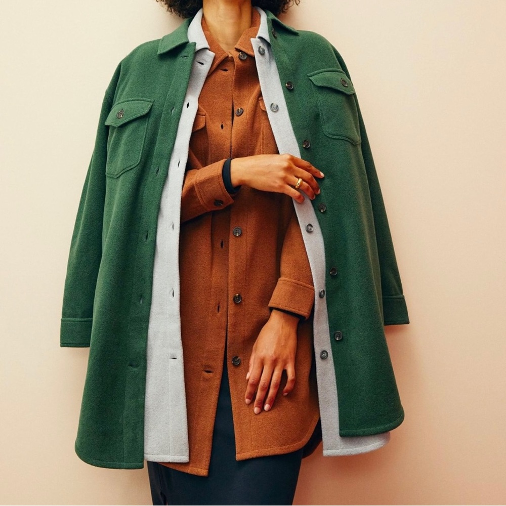 Kit and Ace Green Utility Jacket with Structured Collar